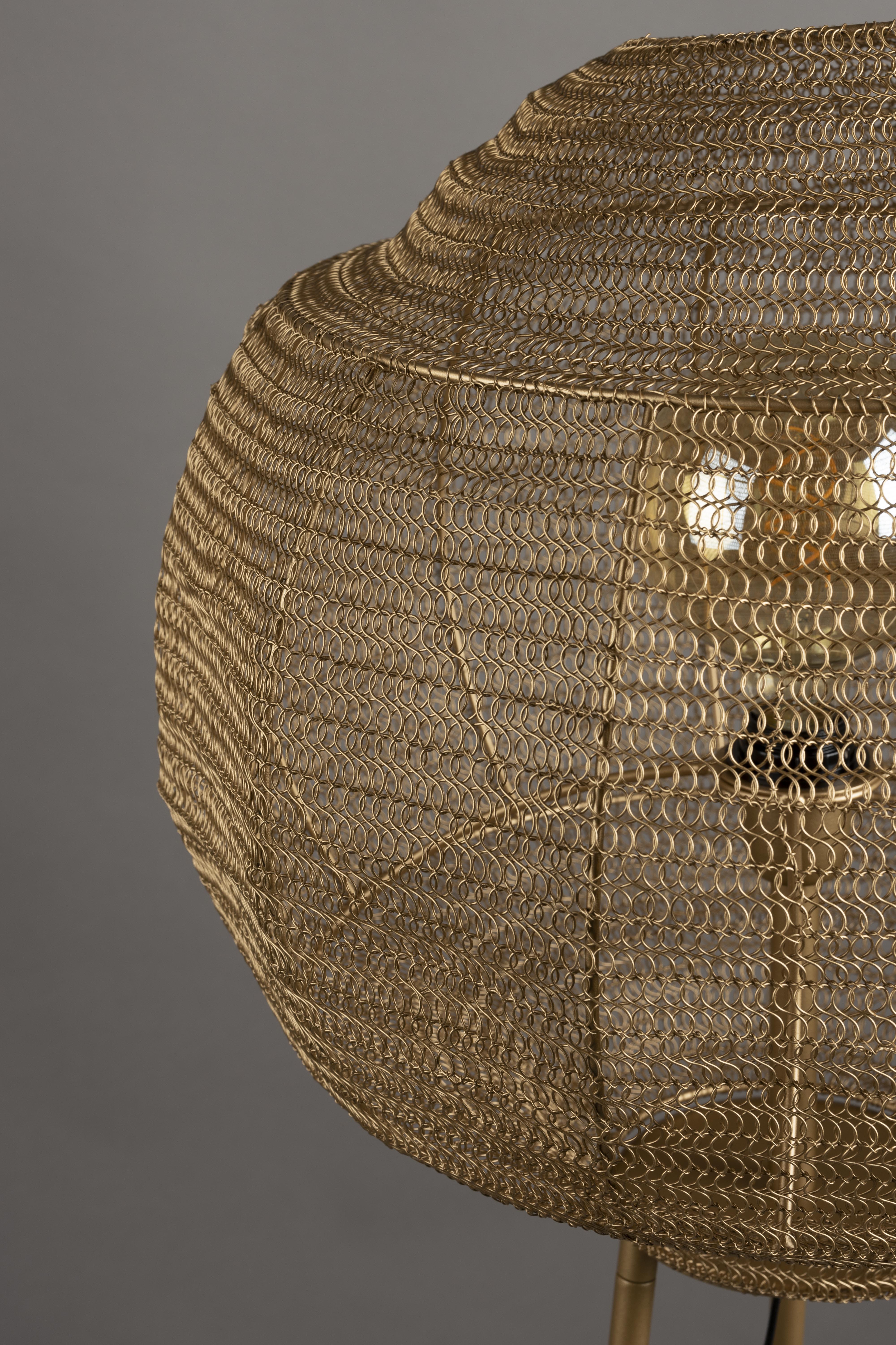 Dutchbone Meezan Gold Metal Weave Floor Lamp